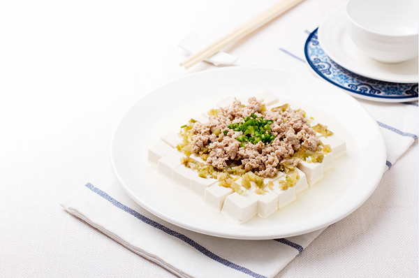 榨菜肉末蒸豆腐