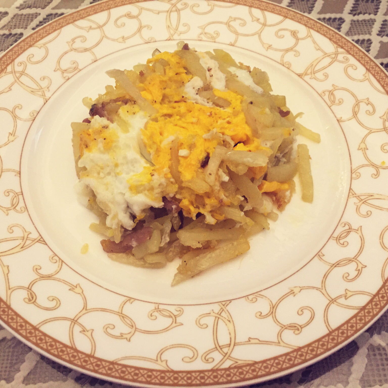 快手早餐—马铃薯火腿蛋