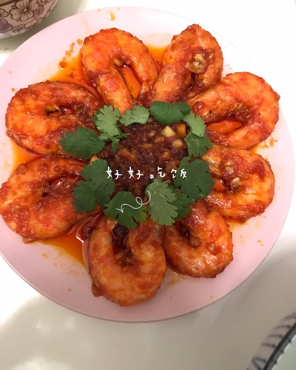 蒜蓉番茄㸆虾