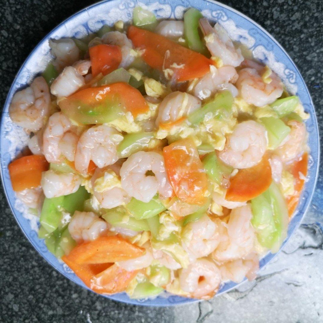 虾仁炒黄瓜胡萝卜