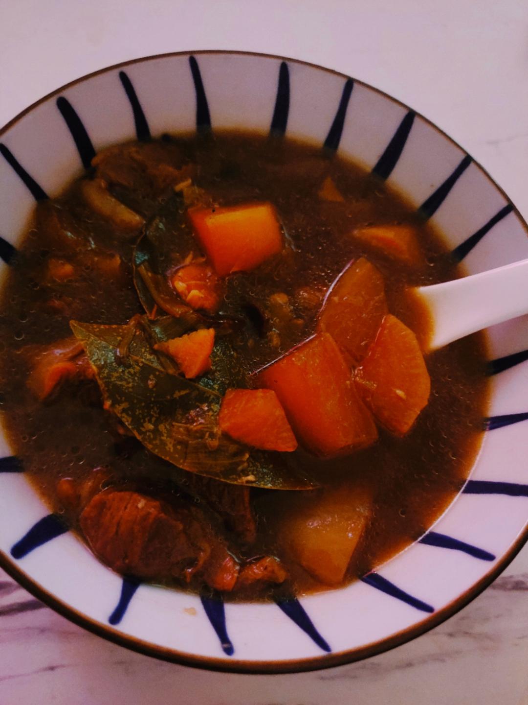 萝卜焖牛腩 （好吃得可以摆摊了）