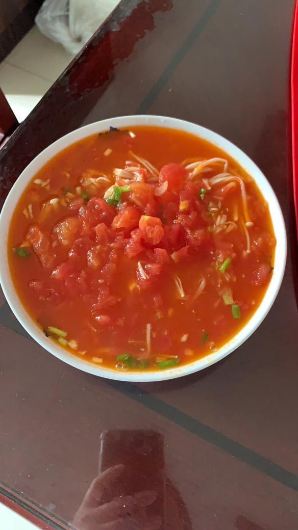 快手低脂番茄金针菇汤