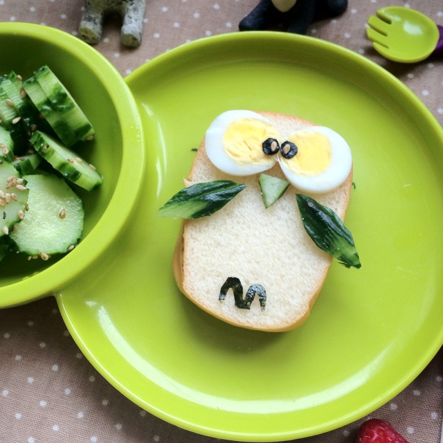 超萌猫头鹰吐司早餐