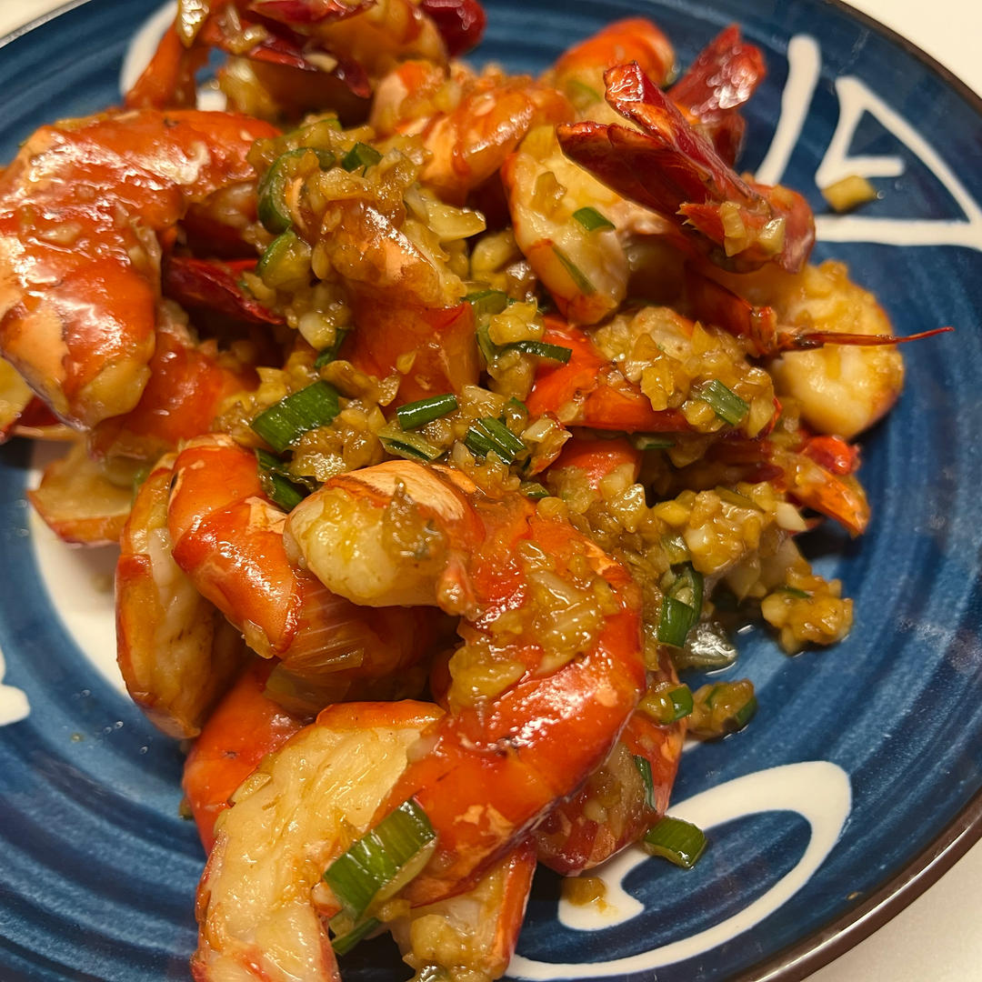 不再吃白灼虾（蒜香大虾）