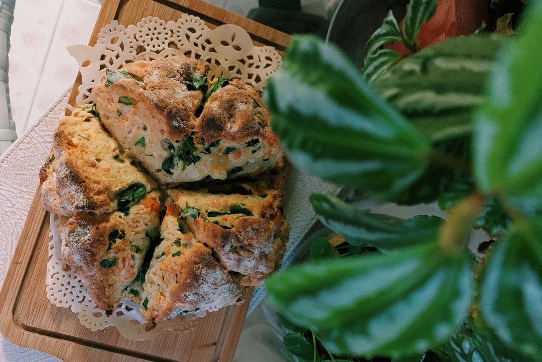菠菜南瓜奶酪丹波面包丨健康·烘焙