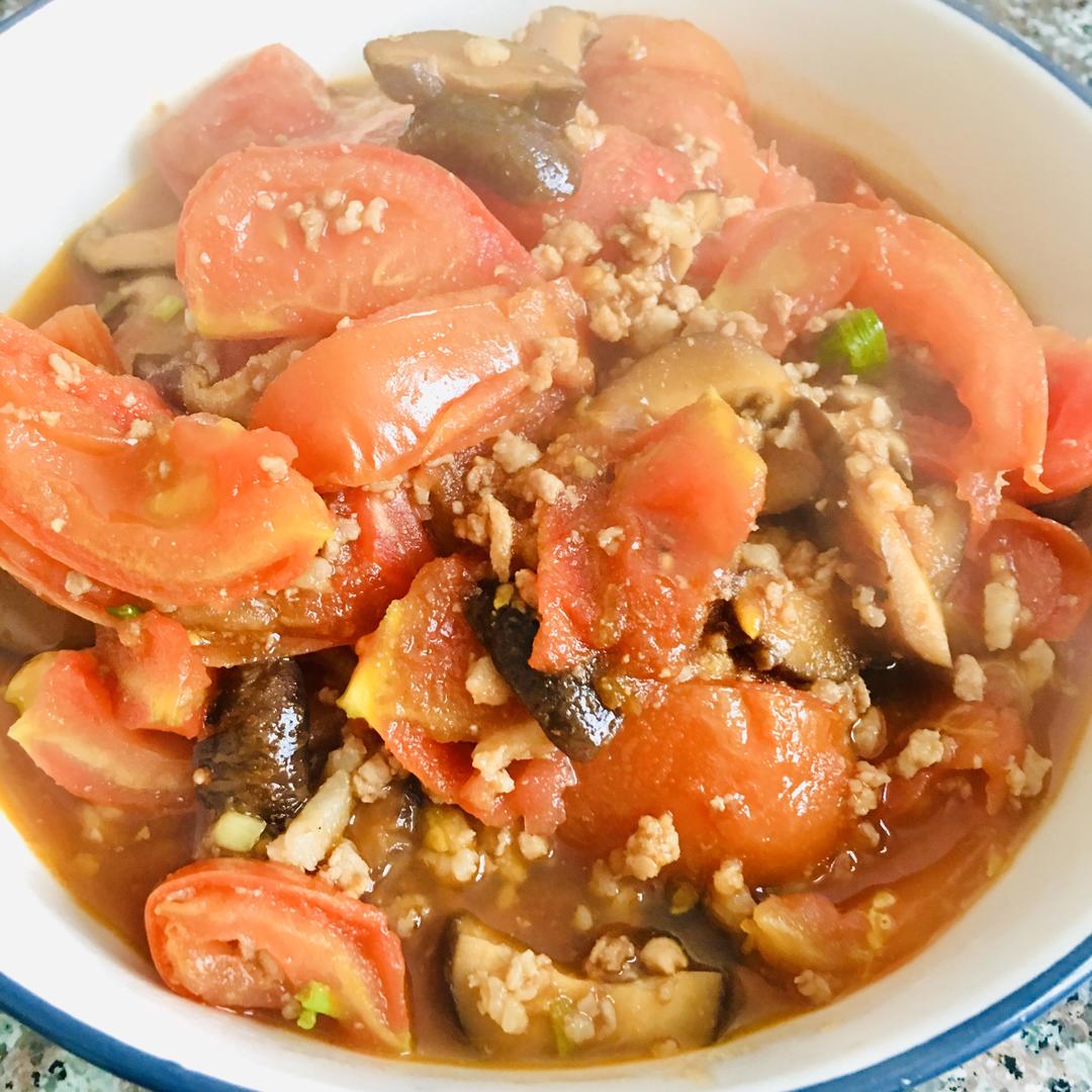 肉末香菇炒番茄