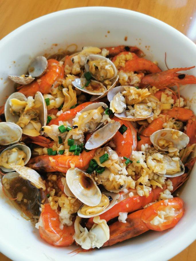 蒜泥鲜虾蒸粉丝