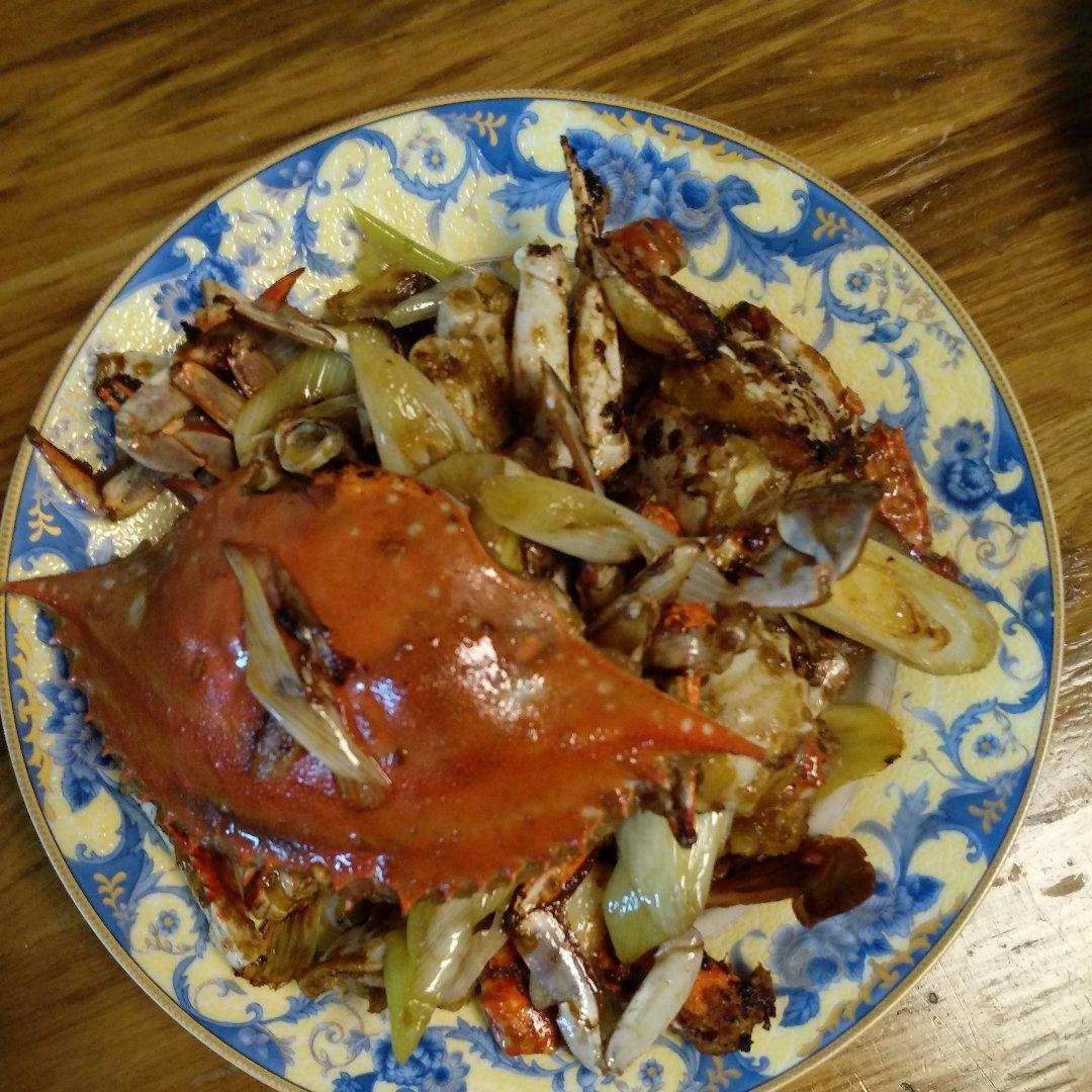 姜葱炒梭子蟹