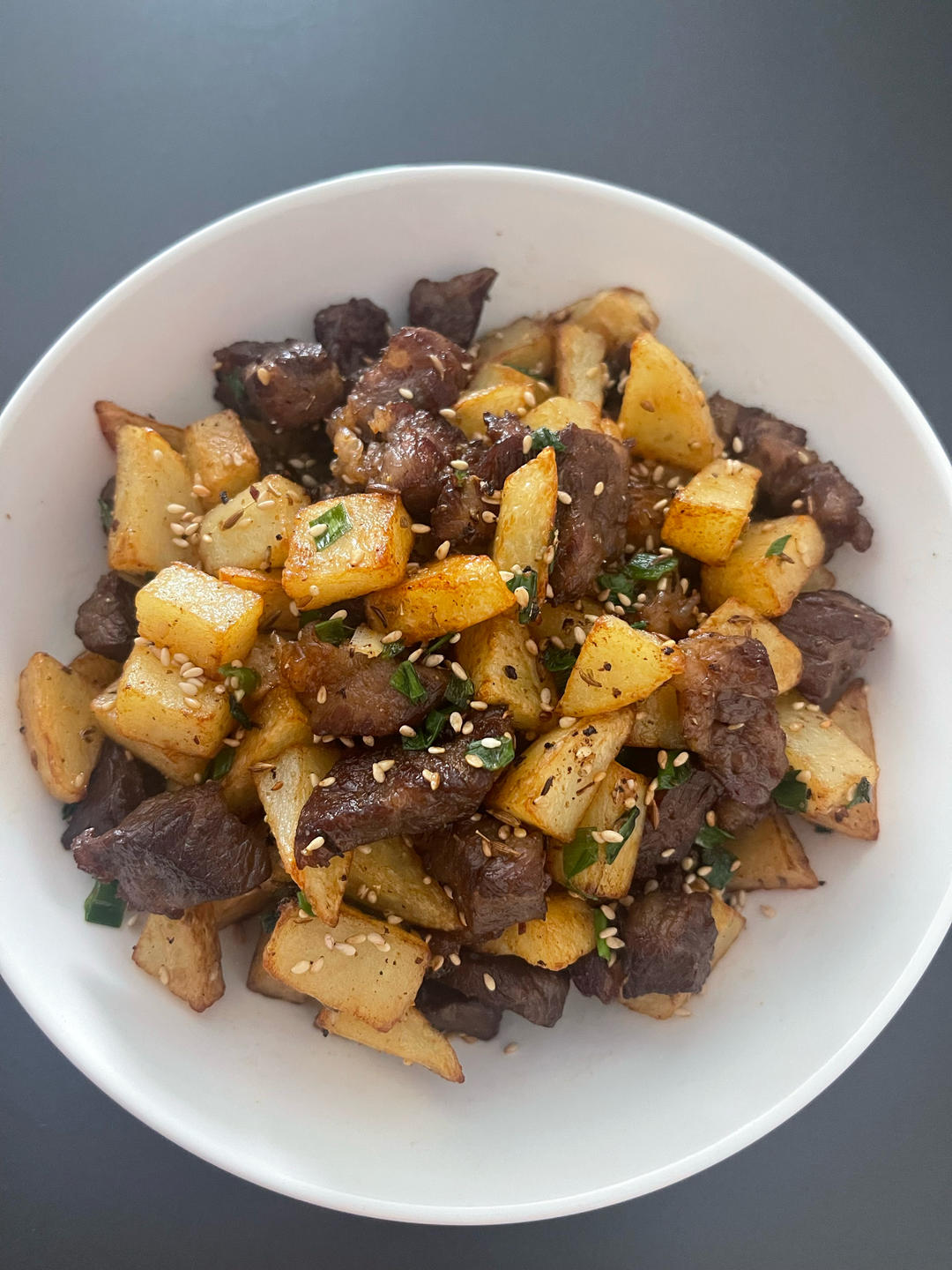 香辣孜然土豆牛肉粒，这么做巨巨巨好吃！！