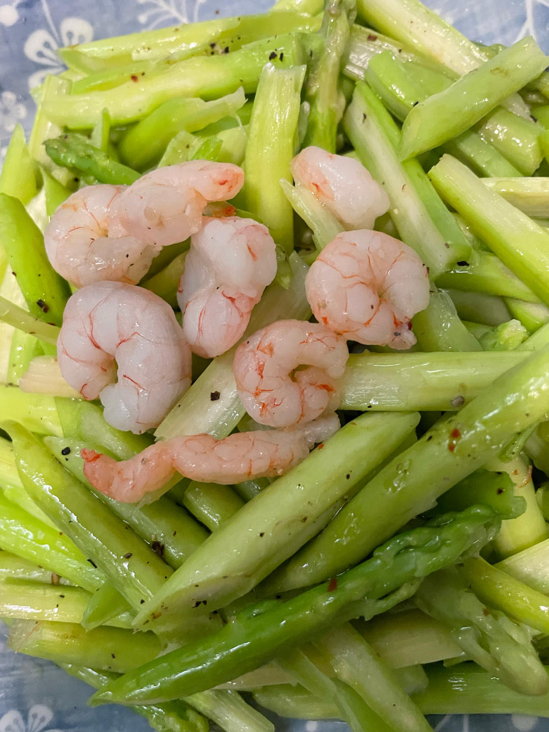 懒人的低油低盐减肥餐7之芦笋虾仁