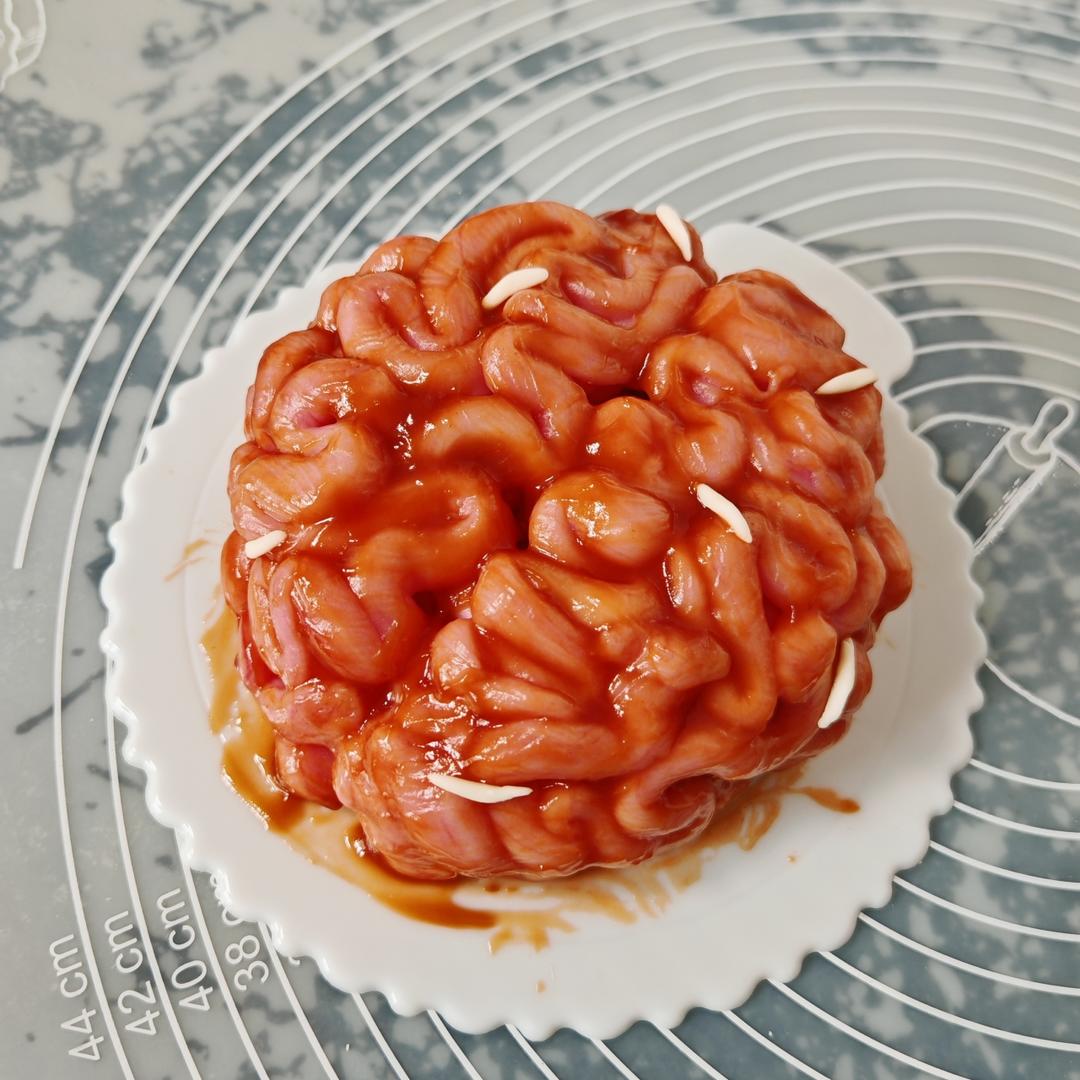 万圣节大脑蛋糕极简版！！！不用翻糖与奶油！！