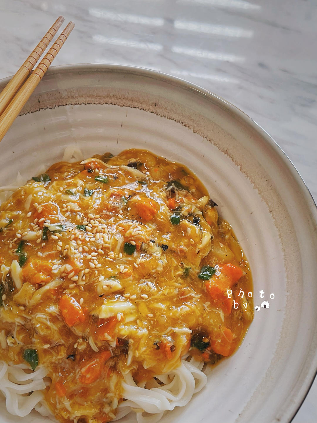 蟹黄面，秒杀一切饭店的自制爆多蟹黄酱！