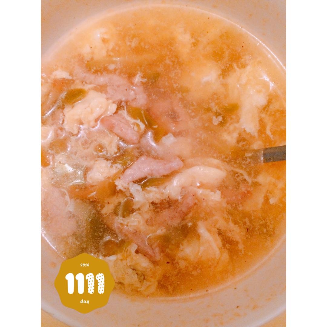 榨菜肉丝蛋花汤
