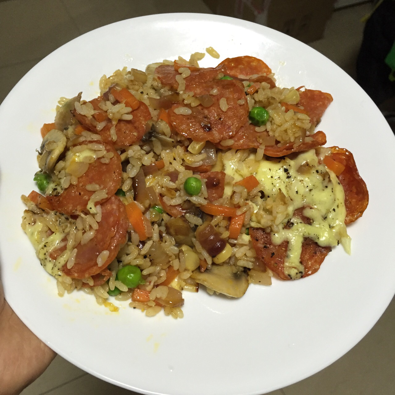 鲜虾培根芝士焗饭