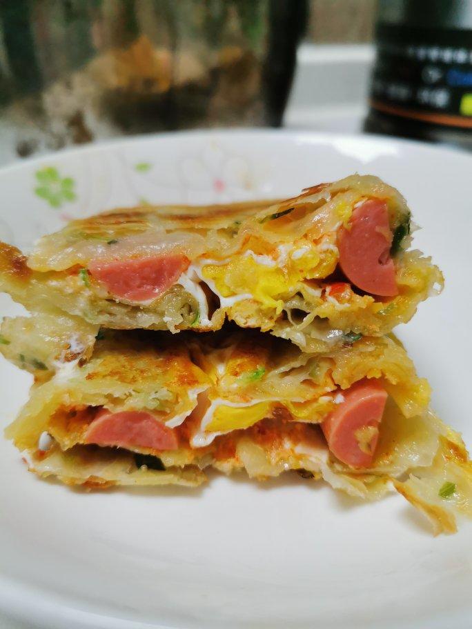 5分钟就能搞定的手抓饼早餐，酥到掉渣～
