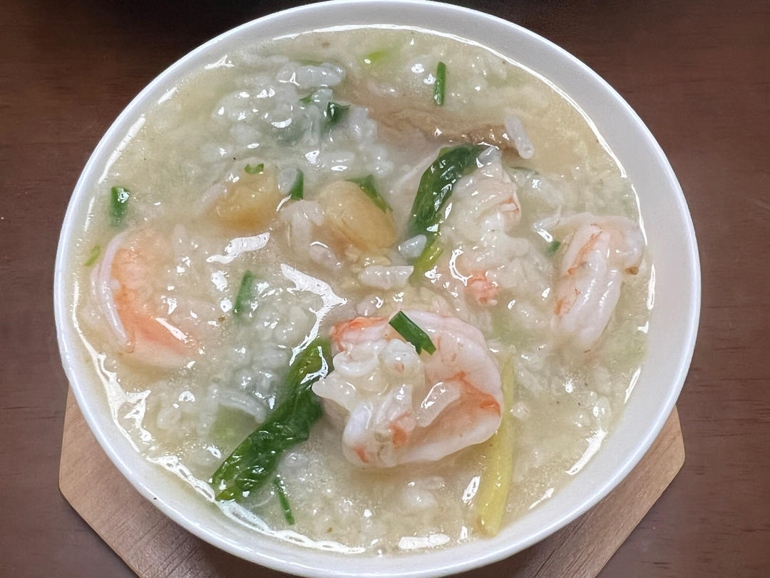 鲜虾干贝粥