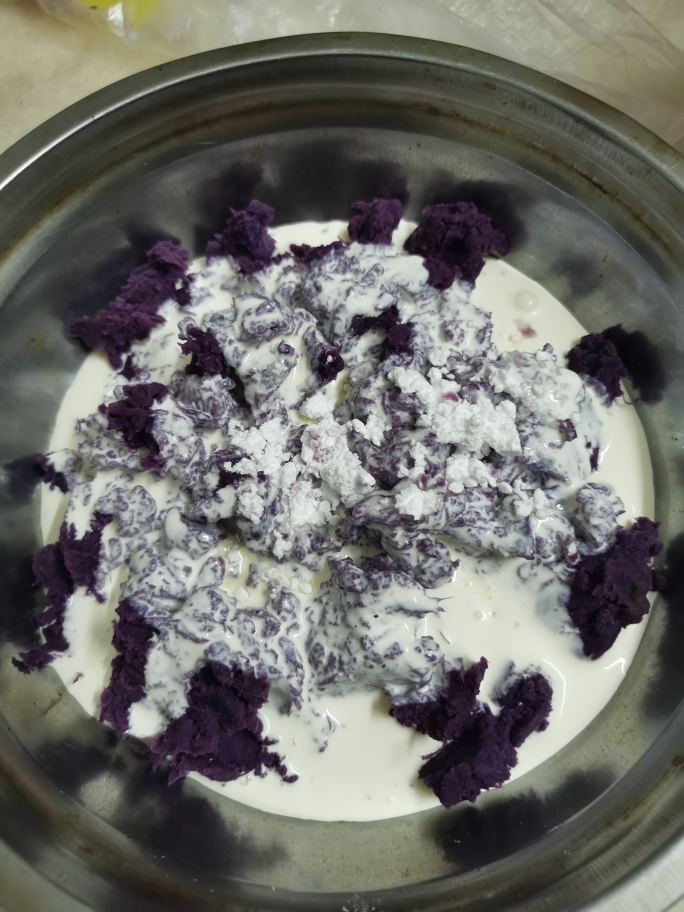 自创紫薯奶油千层蛋糕（6寸）的做法 步骤2