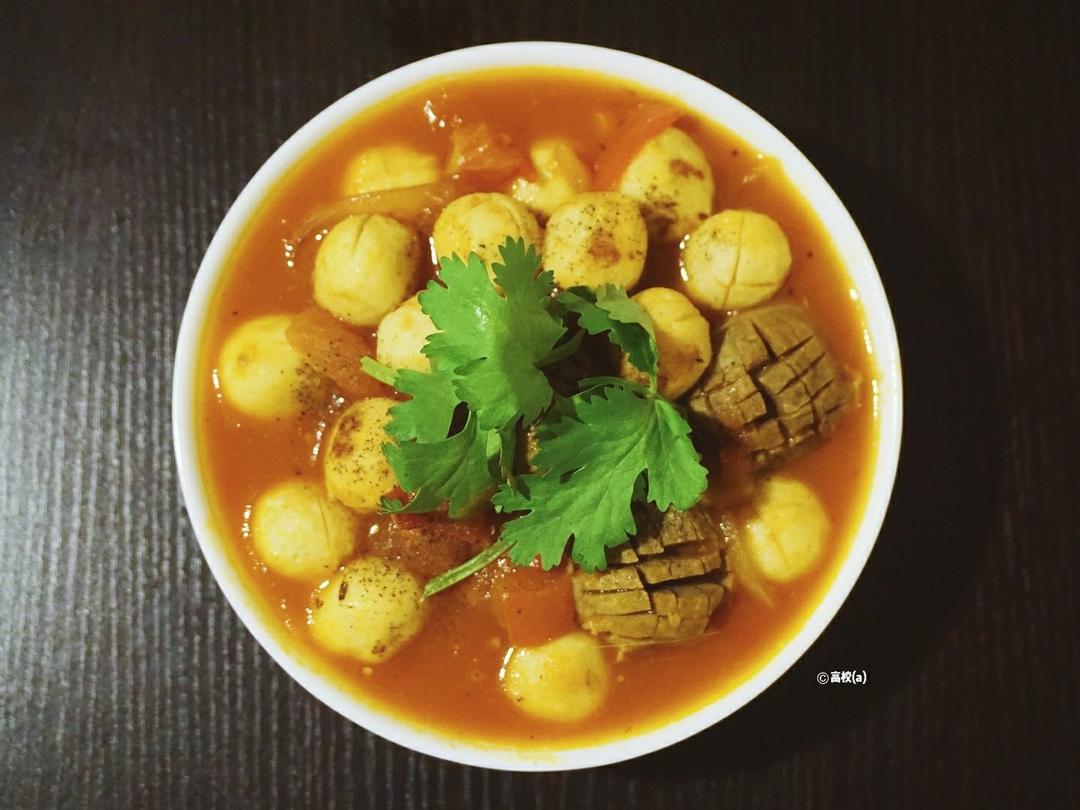 蕃茄丸子汤。