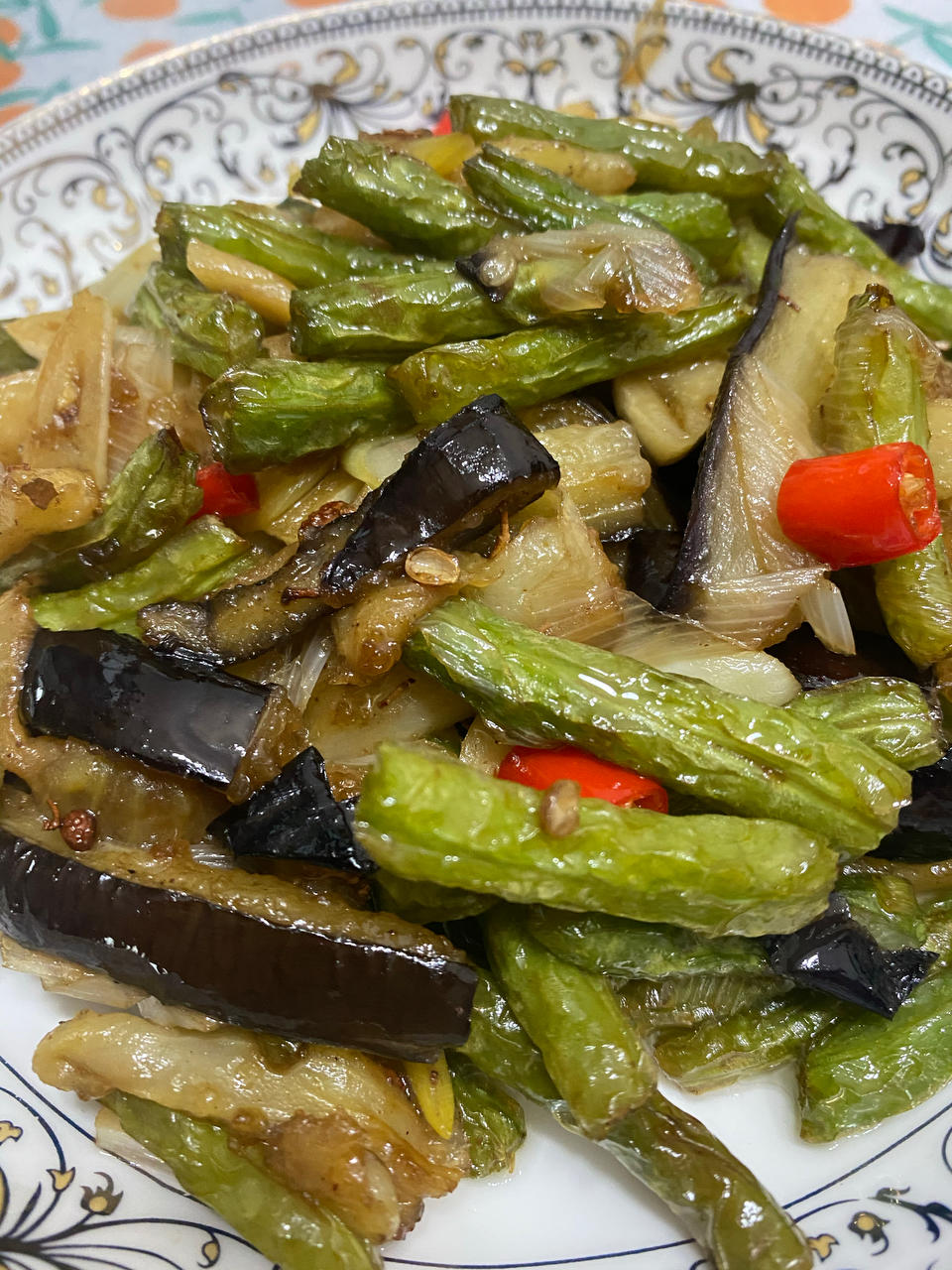豆角烧茄子