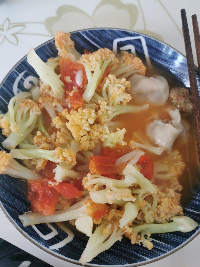 西红柿炒散花菜