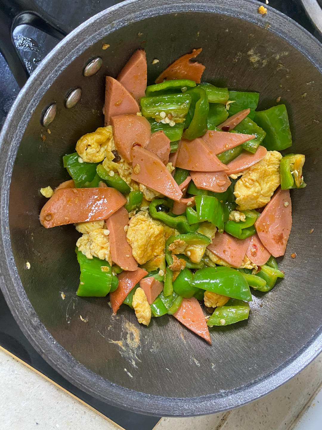 青椒火腿炒鸡蛋