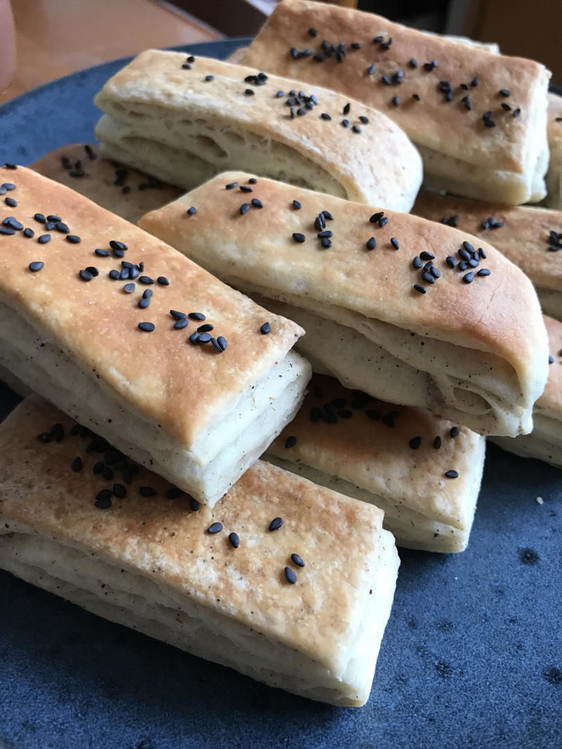 椒盐千层饼（烤箱版）一次发酵 外酥里嫩