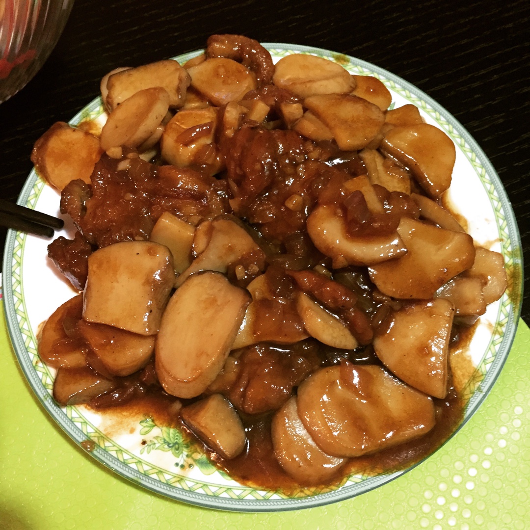 蚝油鲍菇鸡腿排