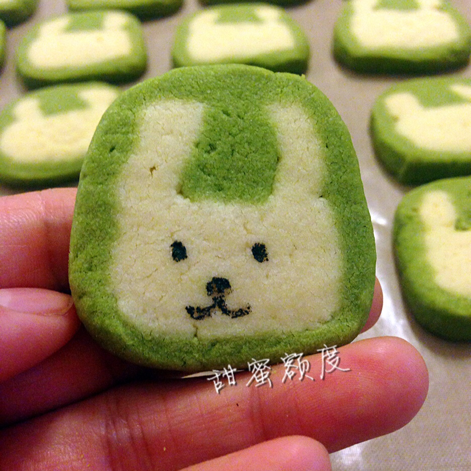 抹茶兔兔曲奇（比熊猫简单！超详细实物图+超良心手绘图）