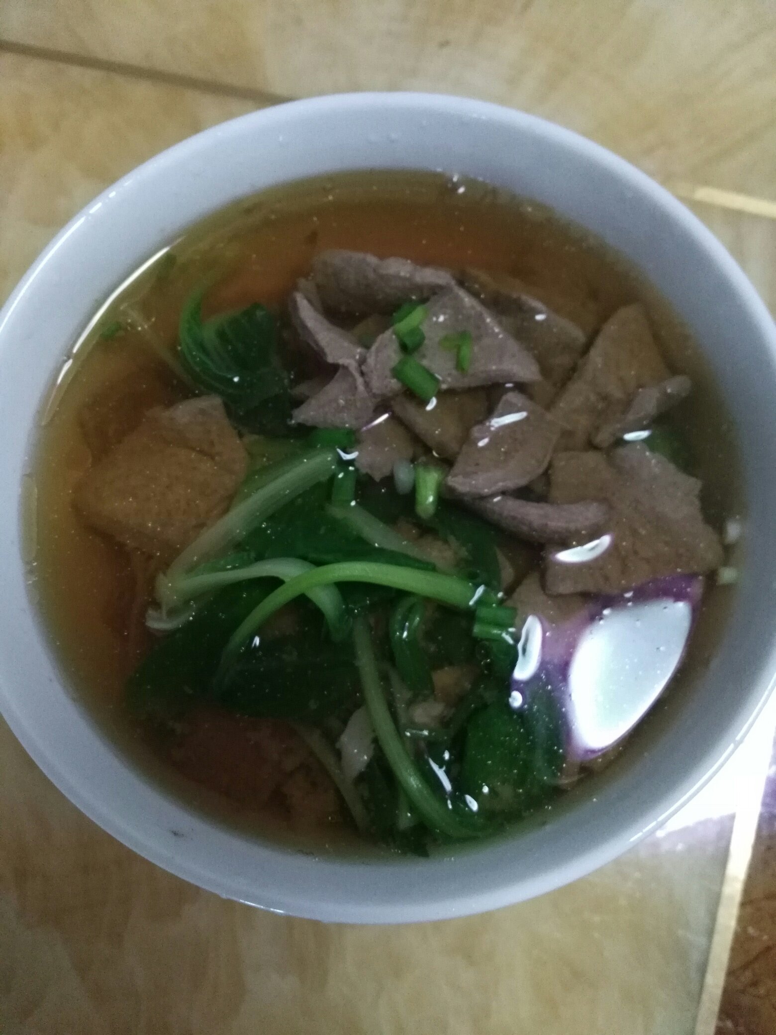猪肝青菜汤图片