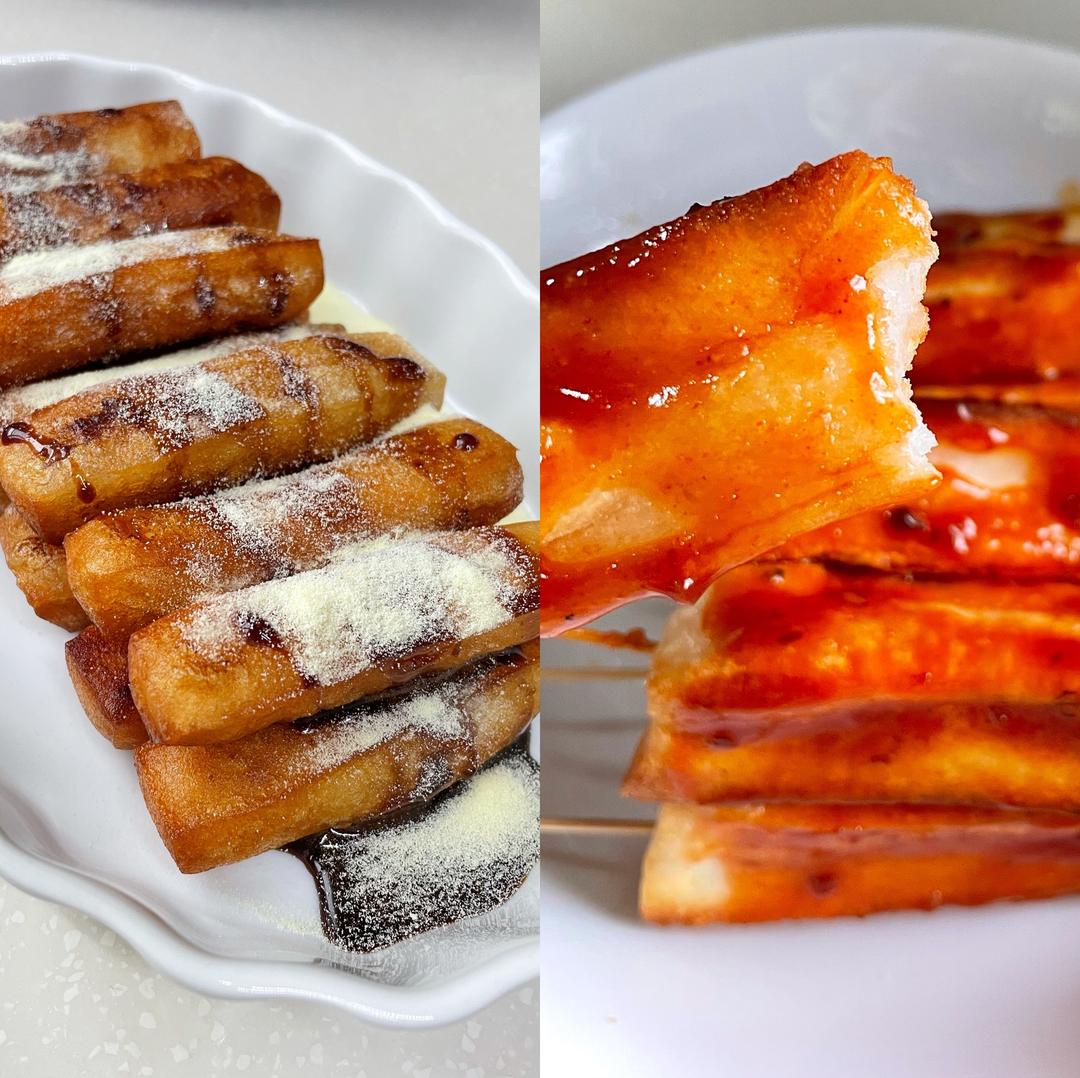 炸年糕（甜口：红糖糍粑；咸口：脆皮年糕）——中式茶点和甜品（三十四）的做法