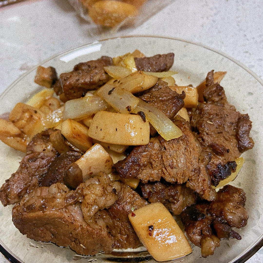 黑椒杏鲍菇牛肉粒