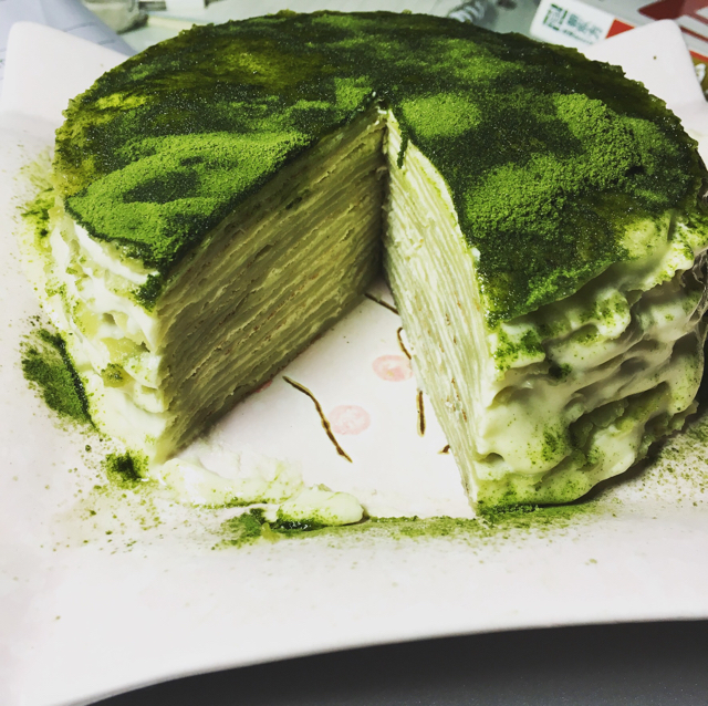 美味的煎蛋糕—抹茶千层蛋糕