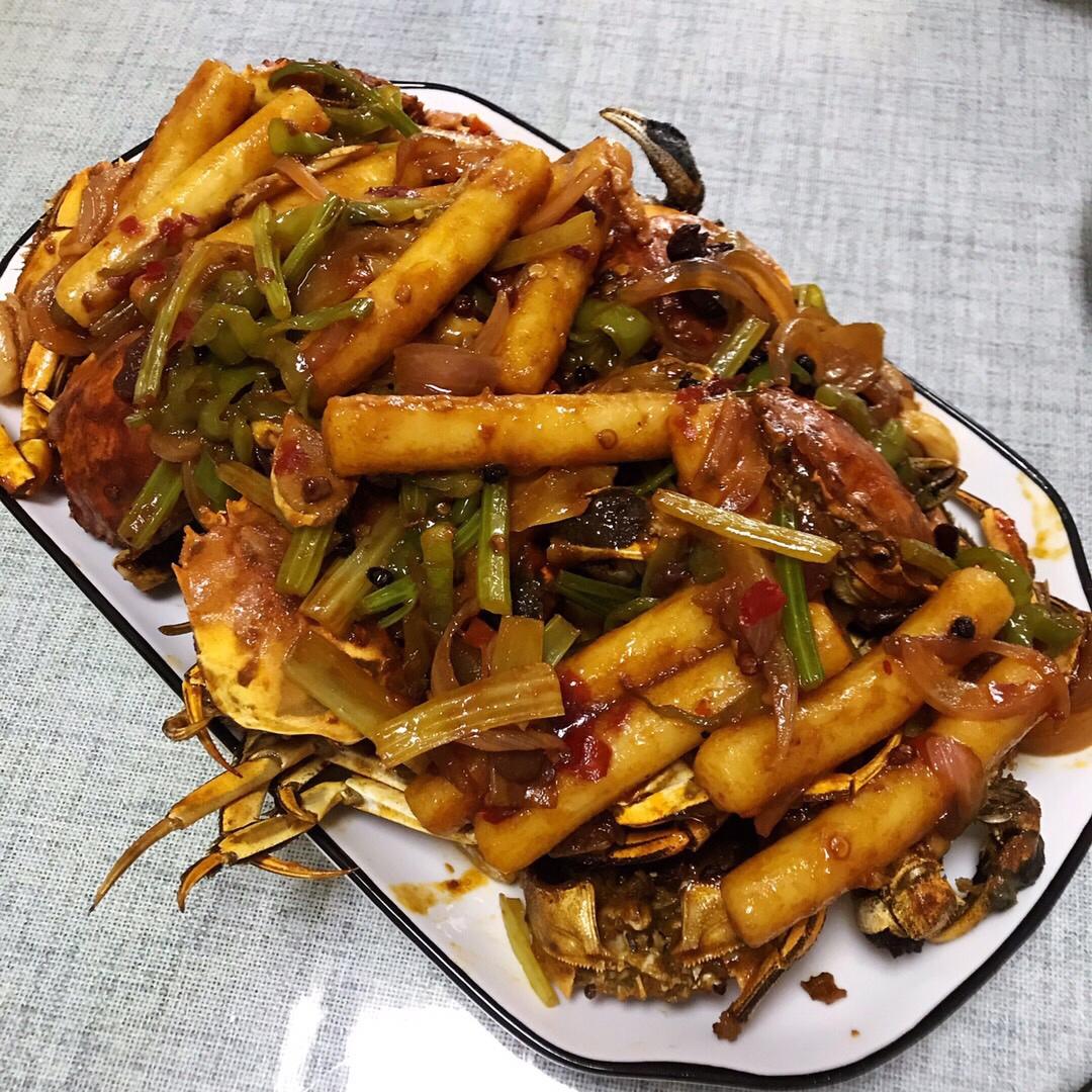 超详细版吮指香辣蟹炒年糕 | 大闸蟹最美妙的味道