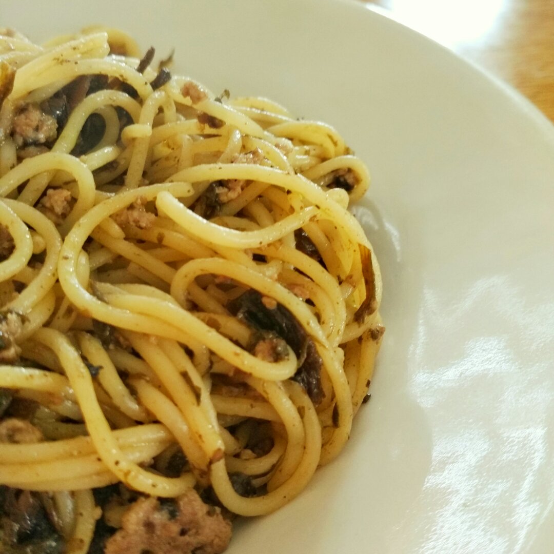 可能是最好吃系列--橄榄菜培根意面