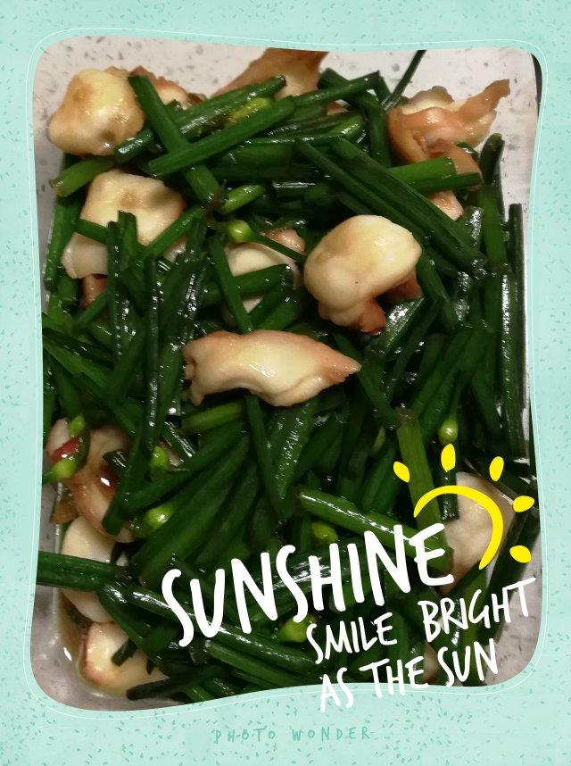 韭菜苔炒八爪鱼
