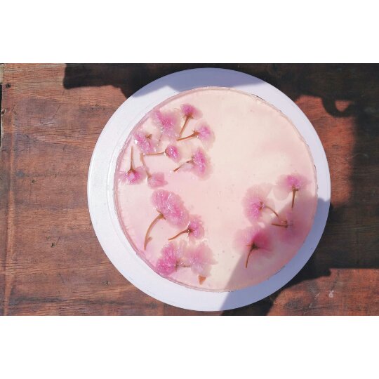 颜值爆表的樱花慕斯。（6寸圆模）