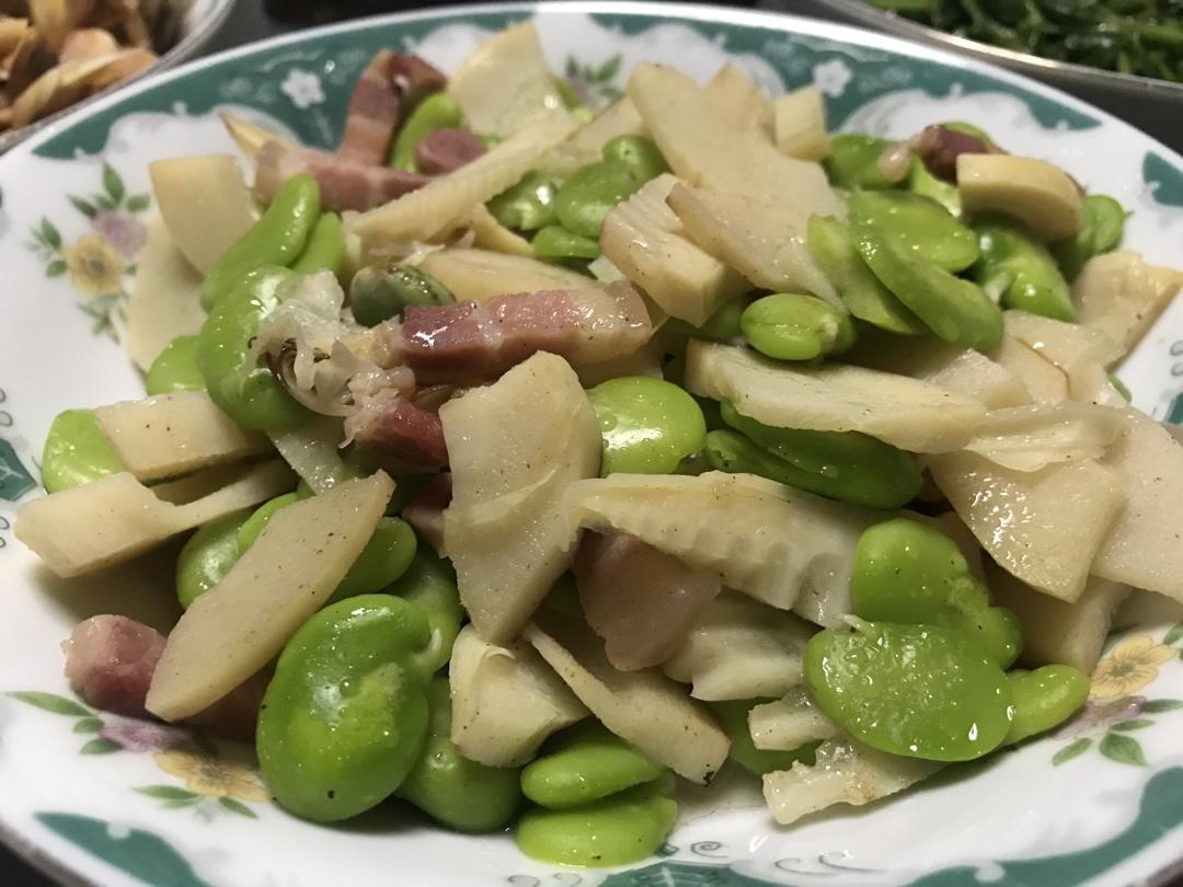 蚕豆炒春笋