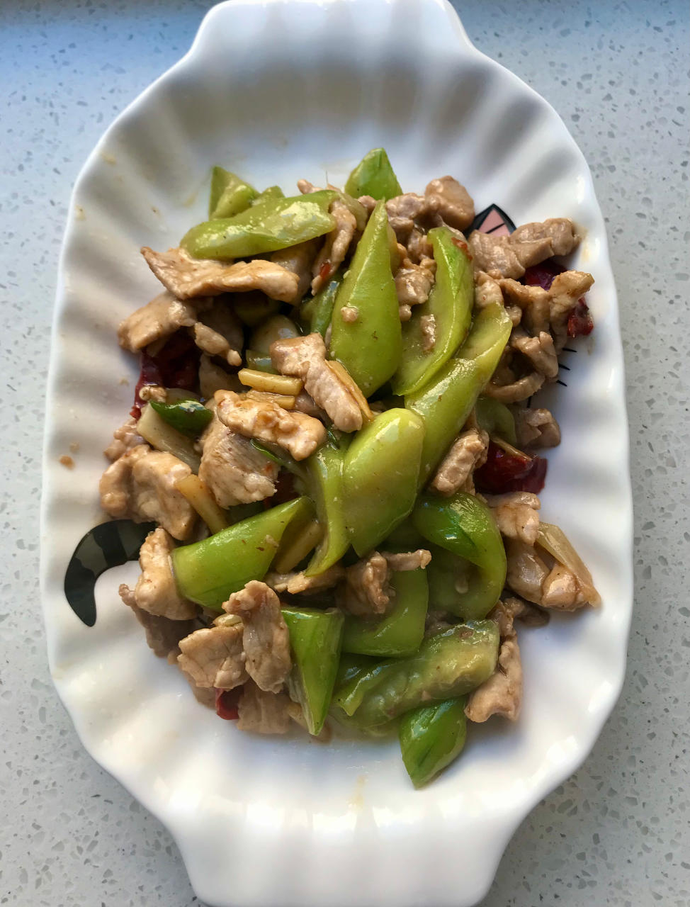丝瓜炒肉片