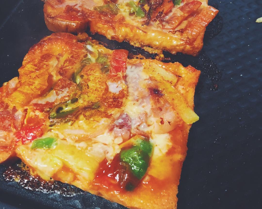 电饼档简单酥脆吐司披萨🍕