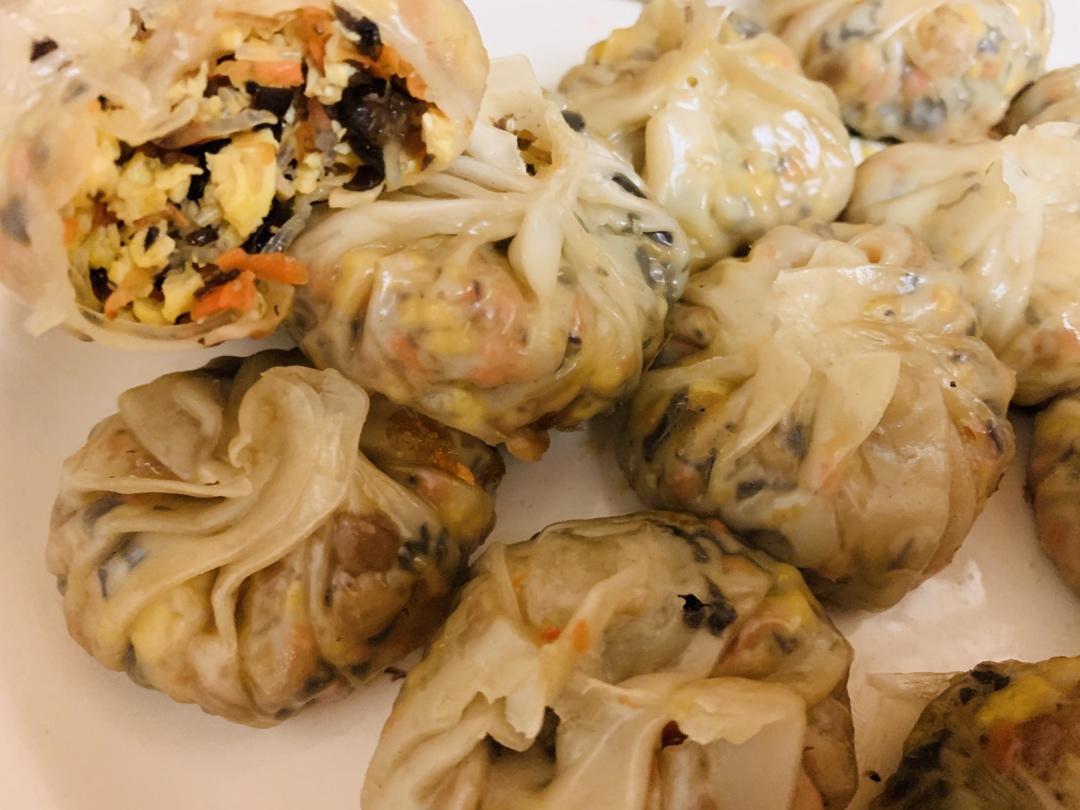 薄皮馅多的素包子（饺子皮版）