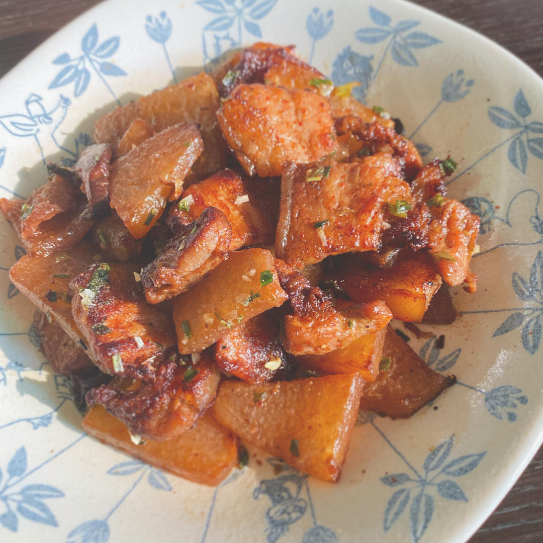 香煎五花肉烩冬瓜