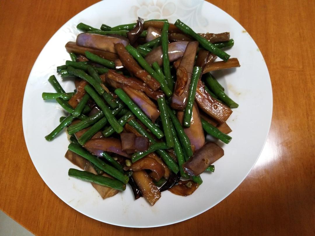 茄子炒豆角（改良版 健康少油）