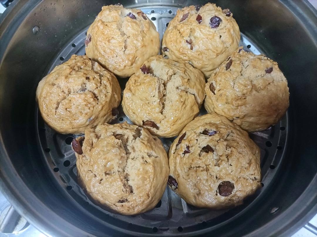 红糖开花馒头（无泡打粉）普通中筋面粉，低甜度有嚼劲