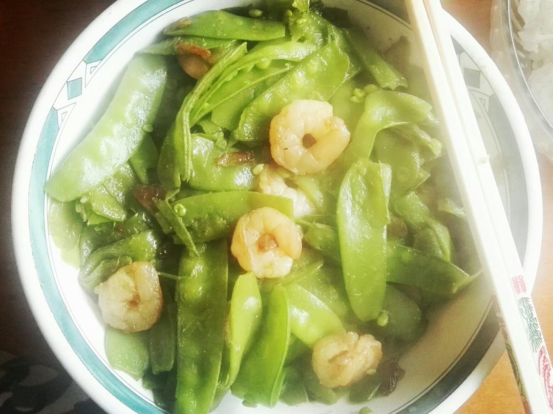 荷兰豆炒虾仁