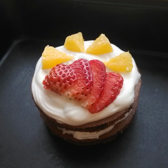 魔豆3做的水果巧克力小蛋糕