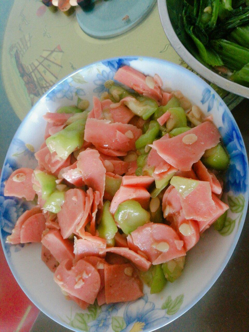 丝瓜炒火腿