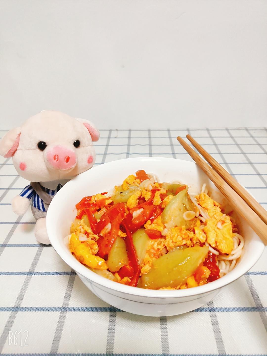 西红柿鸡蛋丝瓜面