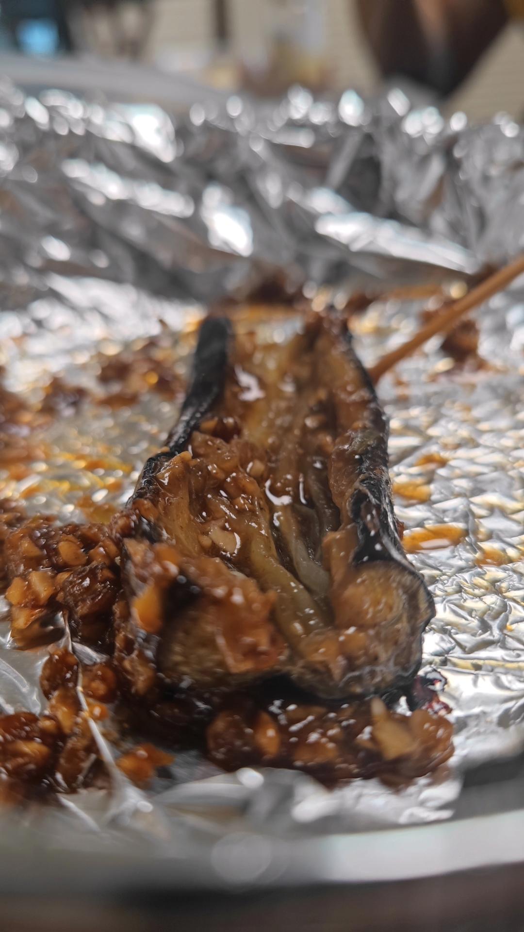 空气炸锅超简单的爆香蒜蓉烤茄子