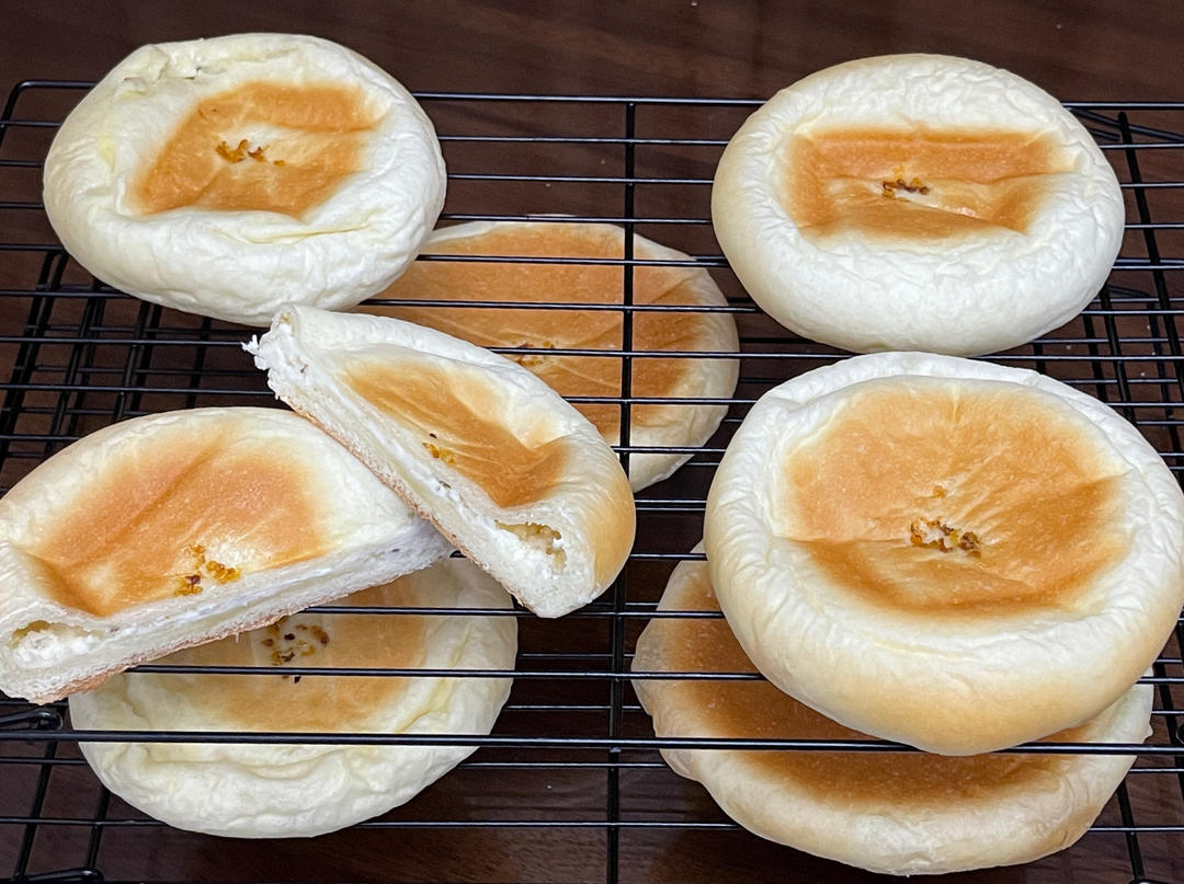 桂花乳酪日式面包｜秋日食谱｜柔软｜醇香