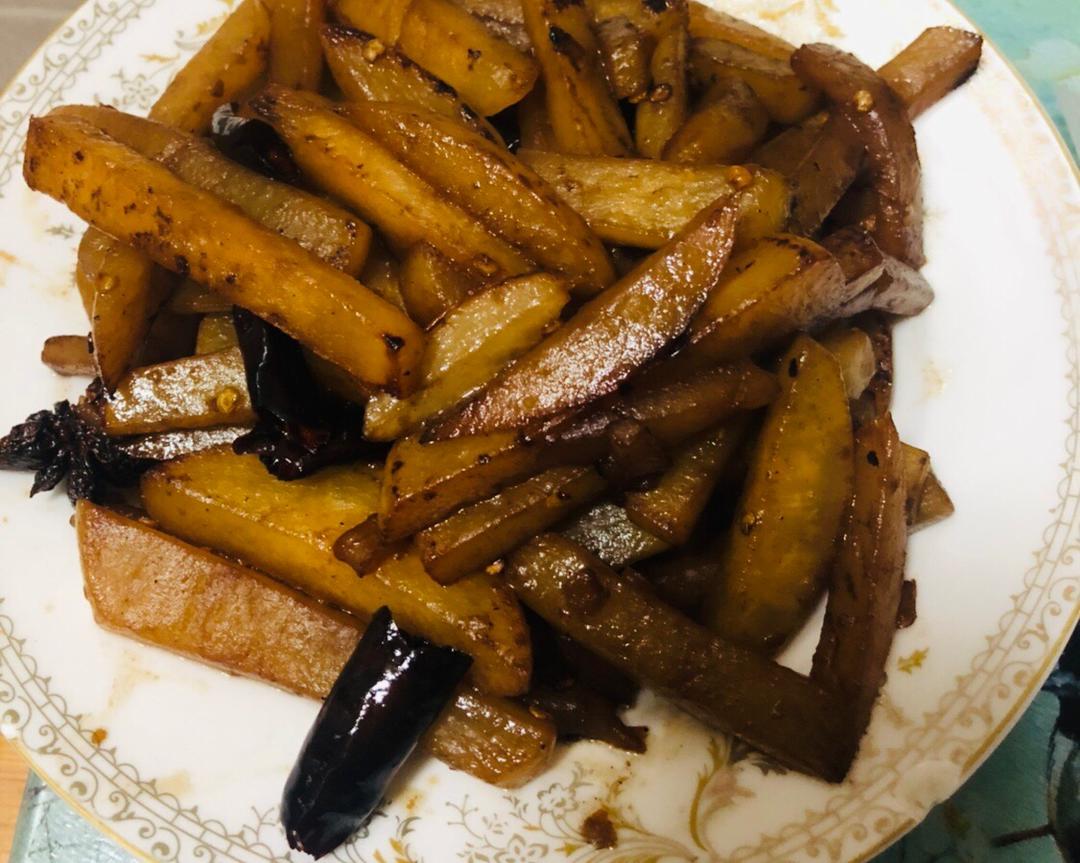 素炒萝卜条的做法